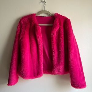Taylor Swift The Eras Tour - Hot Pink Faux Fur Jacket